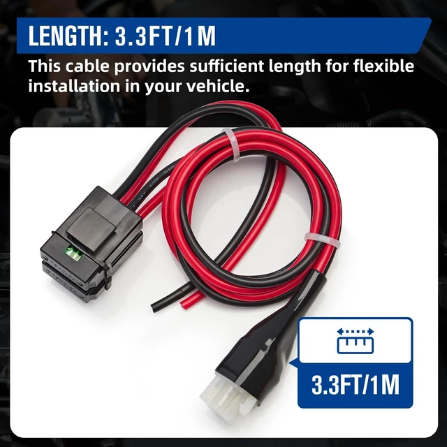 Alt view image 2 of 6 - 6 Pin 12AWG DC Power Cord Cable, 1M Short Wave Power Supply Cable with 30A Fuse Compatible for Yaesu FT-847 FT-857D FT-897 Kenwood TS-870 Icom IC-740 IC-751 AlincoDX-70 DC-77 CB Mobile Radio