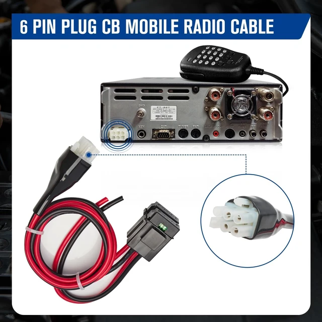 Alt view image 3 of 6 - 6 Pin 12AWG DC Power Cord Cable, 1M Short Wave Power Supply Cable with 30A Fuse Compatible for Yaesu FT-847 FT-857D FT-897 Kenwood TS-870 Icom IC-740 IC-751 AlincoDX-70 DC-77 CB Mobile Radio