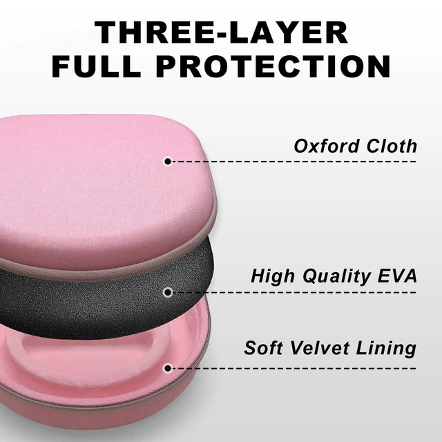 Alt view image 5 of 7 - Large Headphone Case, Pink Compatible with JBL Tune/Live 720BT/730BT/770NC/780NC, Bose, Sony, Skullcandy, KVIDIO, TOZO, BERIBES, Soundcore Headphones