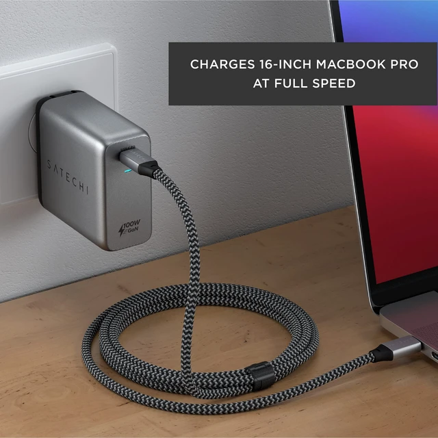 Alt view image 3 of 6 - 100W USB C PD Wall Charger Block Powerful GaN Tech Compatible with MacBook Pro/Air M1 M2 M3 M5, 2021 iPad Pro M1, iPhone 16 Pro Max/16 Pro/16/16 Plus
