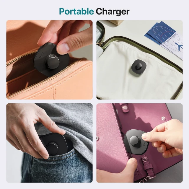Alt view image 6 of 6 - Travel-Friendly Smart Ring Charger, Compatible with Ring Gen3 Charger Size 7, Fast and Safe Charging with USB-C Cable (Black) - Essential for Smart Ring Users