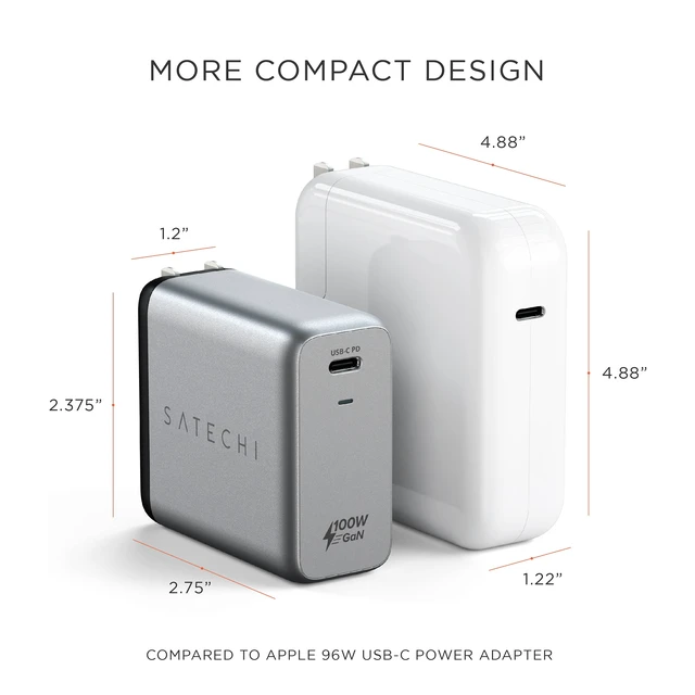 Alt view image 5 of 6 - 100W USB C PD Wall Charger Block Powerful GaN Tech Compatible with MacBook Pro/Air M1 M2 M3 M5, 2021 iPad Pro M1, iPhone 16 Pro Max/16 Pro/16/16 Plus