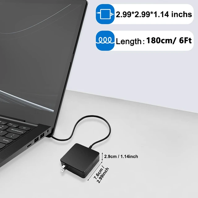 Alt view image 3 of 7 - 19V Laptop Charger Compatible with Gateway gwnr71517 GWTC71427 GWTC51427 GWCC71416 GWCC51416 GWNC31514-BL GWNR51416-BL GWNR71517-BK GWTN156-12-BK GWTN156-7 gwtn156-7bl gwtn156-7bk Laptop Charger