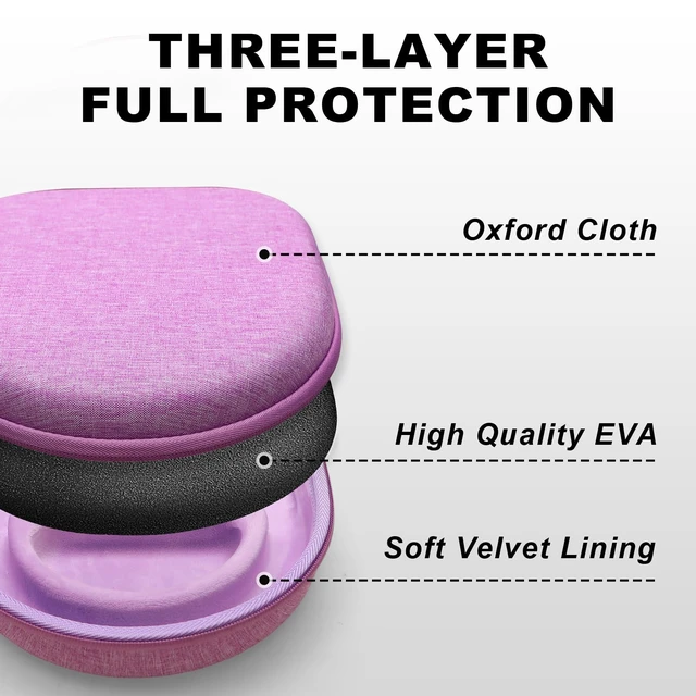 Alt view image 5 of 7 - Large Headphone Case, Purple Compatible with JBL Tune/Live 720BT/730BT/770NC/780NC, Bose, Sony, Skullcandy, KVIDIO, TOZO, BERIBES, Soundcore Headphones