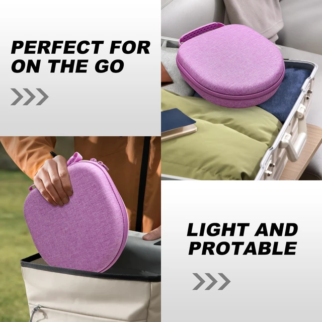 Alt view image 7 of 7 - Large Headphone Case, Purple Compatible with JBL Tune/Live 720BT/730BT/770NC/780NC, Bose, Sony, Skullcandy, KVIDIO, TOZO, BERIBES, Soundcore Headphones
