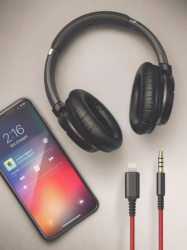 Alt view image 2 of 6 - (Apple MFi Certified) Replacement Headphone Cable with iPhone Lightning Connector (3.5mm) Audio Aux Cord with Mic & Volume Control Remote (Compatible with Beats/Sony/Sennheiser and Audio Tech)