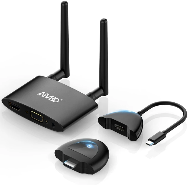 Main image of Wireless HDMI Transmitter and Receiver 4K, USB C to Wireless HDMI, Plug & Play, VGA & HD Dual Screens, Casting 5.8G Video for Laptop, Cable Box, Phone to Monitor/Projector/HDTV, 165FT