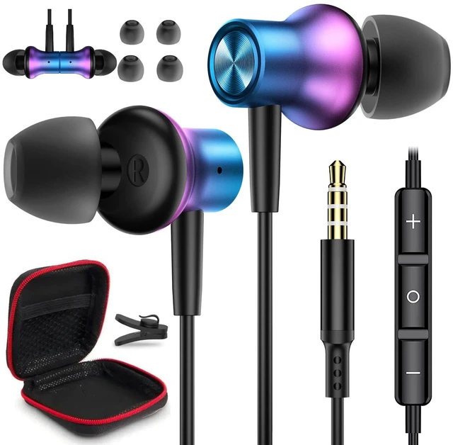 Main image of Wired Headphone 3.5mm In Ear Buds for Chormebook Laptop PC Magnetic Earbuds | Noise Isolation Hifi 3.5 Jack Earphone for Samsung A15 A14 A13 A12 Cord Headset