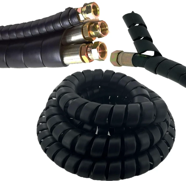 Main image of Spiral Wrap Cable Protector Pre-Cut Lengths - Safe Hose Protector to Avoid Wear and Extend Life for Hydraulic Pneumatic Hoses (2" OD x 10')