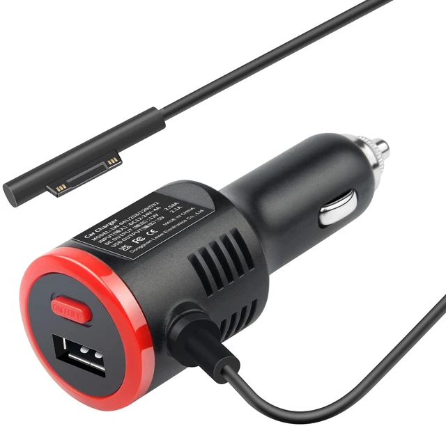 Main image of 41W 12V 2.58A Surface Car Charger, Power Supply for Microsoft Surface Pro 3/Pro 4/Pro 5/Pro 6, Surface Book, Surface Go, Surface Laptop with USB Charging Port(5V 2.1A)