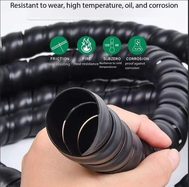 Alt view image 7 of 7 - Spiral Wrap Cable Protector Pre-Cut Lengths - Safe Hose Protector to Avoid Wear and Extend Life for Hydraulic Pneumatic Hoses (2" OD x 10')