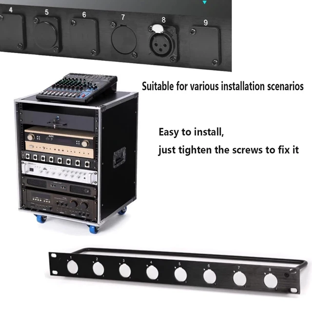 Alt view image 3 of 7 - 10PCS Panel-Mount Blank Plate, Zinc Alloy Rack Mount Plate D-size Flange Plate,For Audio Setups/Chassis connectors/XLR Connectors,With Mount Screws