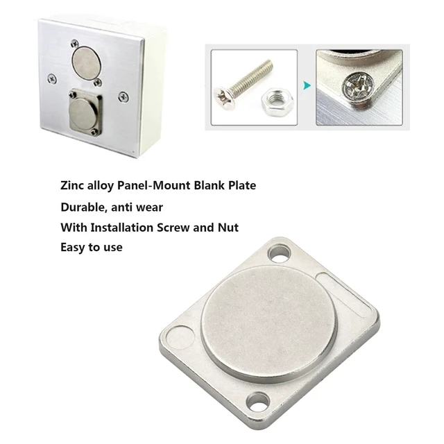 Alt view image 4 of 7 - 10PCS Panel-Mount Blank Plate, Zinc Alloy Rack Mount Plate D-size Flange Plate,For Audio Setups/Chassis connectors/XLR Connectors,With Mount Screws