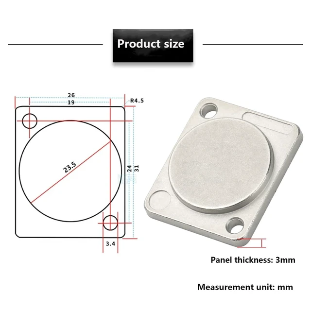 Alt view image 5 of 7 - 10PCS Panel-Mount Blank Plate, Zinc Alloy Rack Mount Plate D-size Flange Plate,For Audio Setups/Chassis connectors/XLR Connectors,With Mount Screws