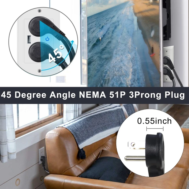 Alt view image 3 of 7 - Computer Power Cord Splitter, 3FT Flat Plug NEMA 5-15P to 2X IEC60320 C13 Female 2 Ways Outlet AC Power Cord, SJT 16AWG Universal Laptop 3 Prong Power Cable, Spliiter for Monitor/TV/Printer