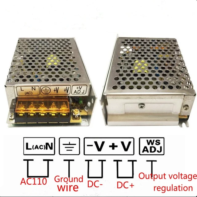 Alt view image 6 of 7 - AC 110V/220V to DC 12V 5A Universal Regulated Switching Power Supply Transformer Adapter LED Driver for CCTV Camera System, Radio,LED Strip,Pixel Lights,Raspberry PI Models