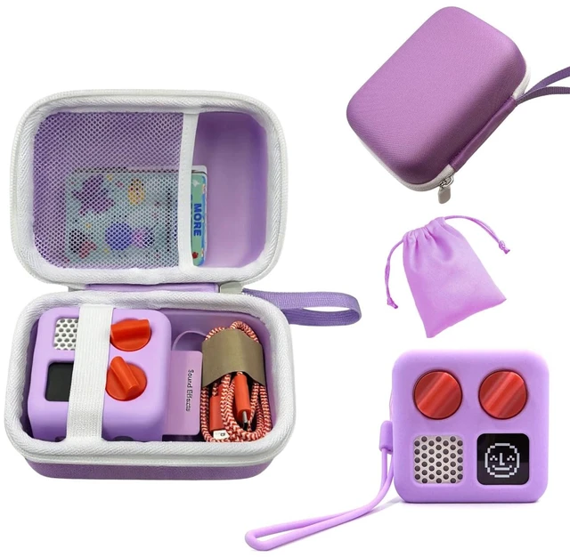 Main image of Hard Carrying Case and Silicone Cover for Yoto Mini, Protective Travel Carrier for Kids and Adventure Jacket with Card Pouch 3 in 1 Accessories Set for Yoto Mini Player, Lavender