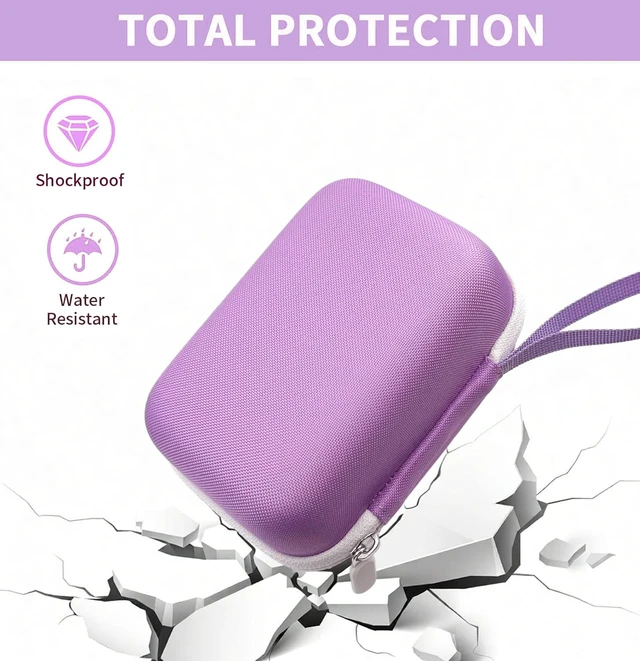Alt view image 4 of 7 - Hard Carrying Case and Silicone Cover for Yoto Mini, Protective Travel Carrier for Kids and Adventure Jacket with Card Pouch 3 in 1 Accessories Set for Yoto Mini Player, Lavender