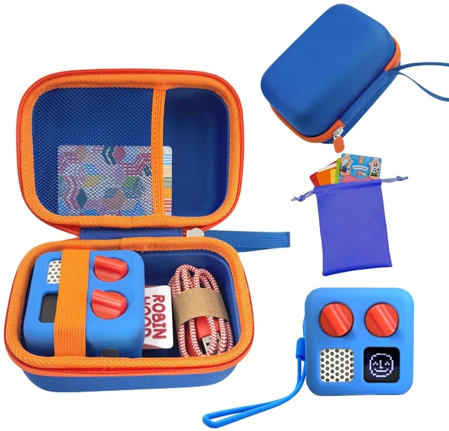 Main image of Hard Carrying Case and Silicone Cover for Yoto Mini, Protective Travel Carrier for Kids and Adventure Jacket with Card Pouch 3 in 1 Accessories Set for Yoto Mini Player, Blue
