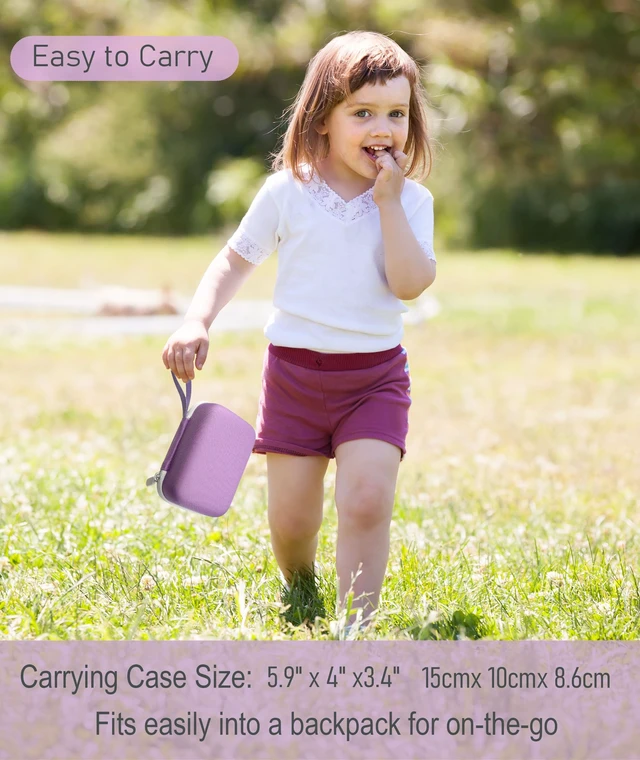 Alt view image 7 of 7 - Hard Carrying Case and Silicone Cover for Yoto Mini, Protective Travel Carrier for Kids and Adventure Jacket with Card Pouch 3 in 1 Accessories Set for Yoto Mini Player, Lavender