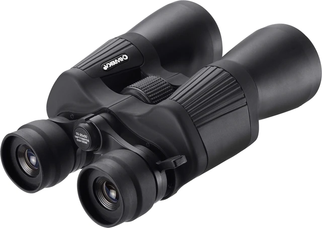 Alt view image 2 of 6 - Gladiator 10-30x50mm Zoom Binoculars Reverse Porro Prism, Fully Coated Optics, BK-7 Prisms, Large Focus Knob, Rubber Armor, Includes Case & Strap