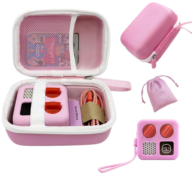 Main image of Hard Carrying Case and Silicone Cover for Yoto Mini, Protective Travel Carrier for Kids and Adventure Jacket with Card Pouch 3 in 1 Accessories Set for Yoto Mini Player, Pink