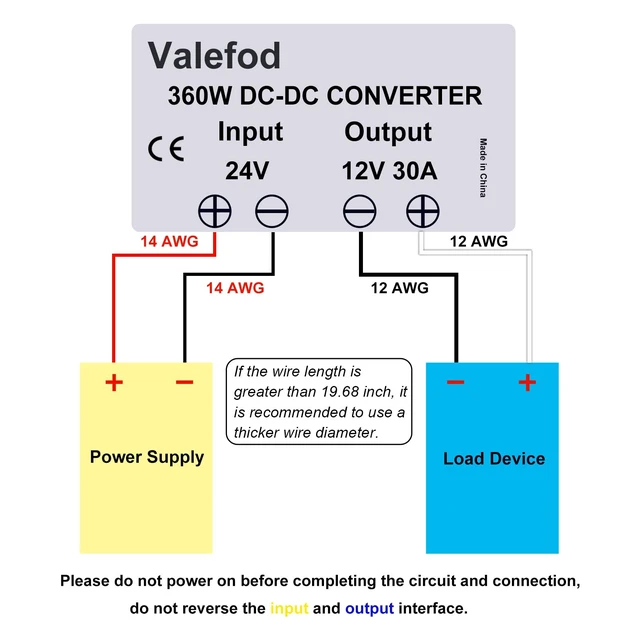 Alt view image 7 of 7 - 24V to 12V 30A 360W Step-Down Transformer DC to DC Buck Converter for Golf Cart Power Supply