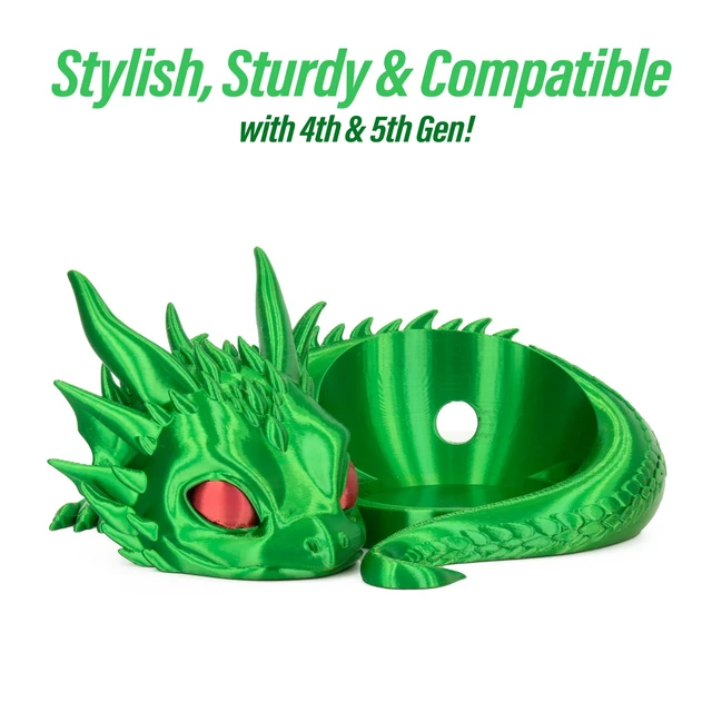 Alt view image 2 of 7 - Dragon Stand for Echo Dot 4th/5th Gen, Green Yellow 3D Printed, Desktop Speakers Holder, Made in USA