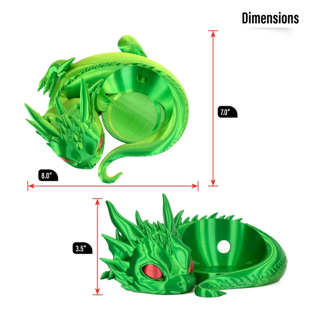 Alt view image 4 of 7 - Dragon Stand for Echo Dot 4th/5th Gen, Green Yellow 3D Printed, Desktop Speakers Holder, Made in USA
