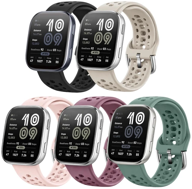 Main image of Watch Bands for Amazfit Bip 6/Bip 5/Active Max/Bip Max 5 Pack 22mm Soft Silicone Adjustable Replacement Sports Strap for Amazfit Balance 2/Balance/Cheetah 2 Ultra Women Men