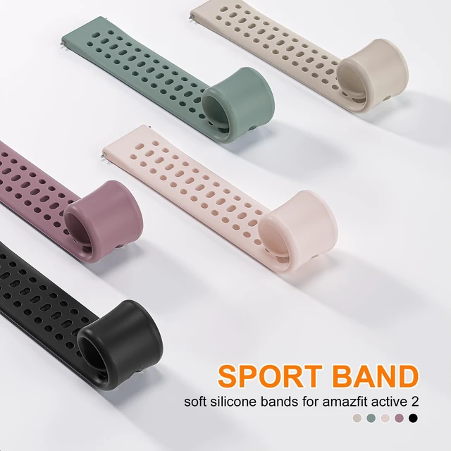 Alt view image 5 of 7 - Watch Bands for Amazfit Bip 6/Bip 5/Active Max/Bip Max 5 Pack 22mm Soft Silicone Adjustable Replacement Sports Strap for Amazfit Balance 2/Balance/Cheetah 2 Ultra Women Men