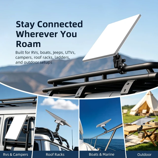 Alt view image 6 of 7 - Starlink Mini Mount, Aluminum Alloy Pipe Rail Clamp Mount Adapter Compatible with RV Camper, Boat, Jeep, UTV, Ladder, Roof Rack, Pole, Rail, Handlebar for Starlink Mini Roam Accessories (2025/2026)