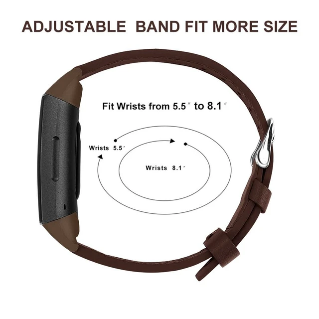 Alt view image 7 of 7 - Genuine Leather Bands Compatible for Fitbit Charge 6/ Charge 5 Bands, Classic Replacement Wristbands Straps for Women Men