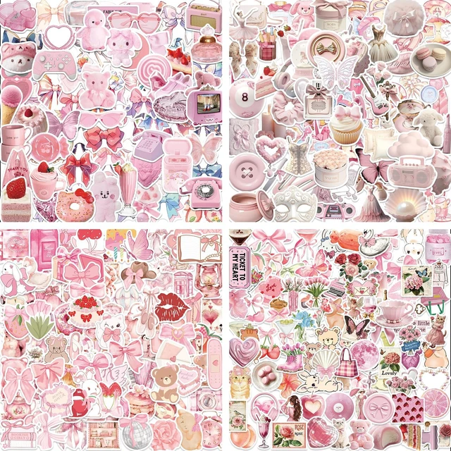 Main image of 400 PCS Coquette Aesthetic Stickers,Cute Pink Bow Stickers for Laptops,Water Bottles,Journals,Girly Sticker for Women,Girl,Adults,Kids
