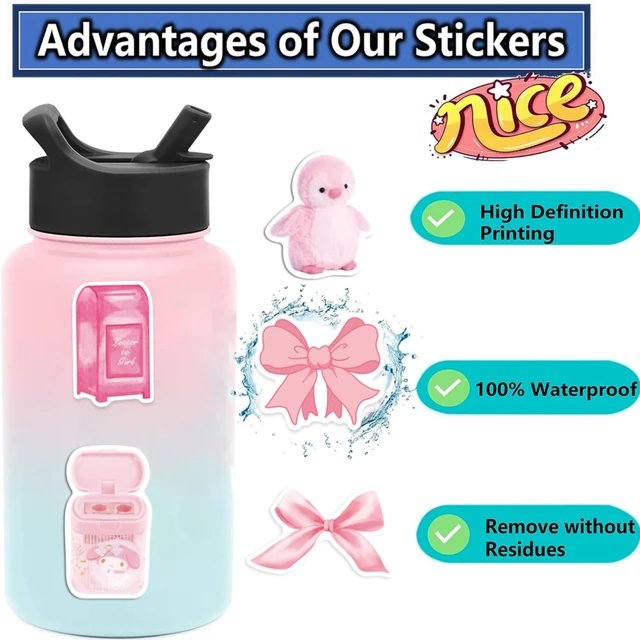 Alt view image 2 of 5 - 400 PCS Coquette Aesthetic Stickers,Cute Pink Bow Stickers for Laptops,Water Bottles,Journals,Girly Sticker for Women,Girl,Adults,Kids