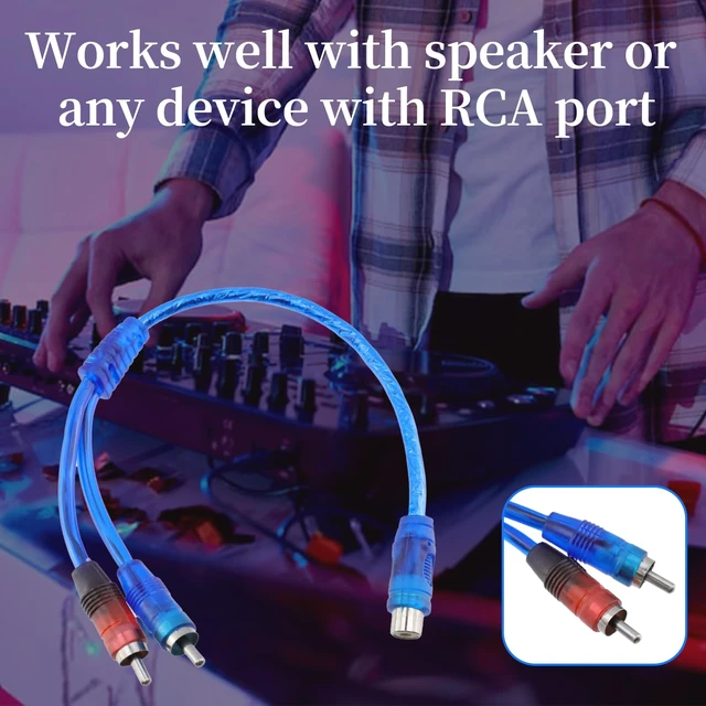 Alt view image 2 of 7 - 1 Female to 2 Male RCA Y Splitter Cable Car Audio Adapter Wire Pack of 10 11.8" Anti-Interference Converter Cord,Color-Coded Red & Blue RCA Connectors