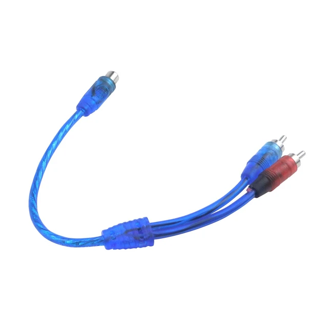 Alt view image 6 of 7 - 1 Female to 2 Male RCA Y Splitter Cable Car Audio Adapter Wire Pack of 10 11.8" Anti-Interference Converter Cord,Color-Coded Red & Blue RCA Connectors