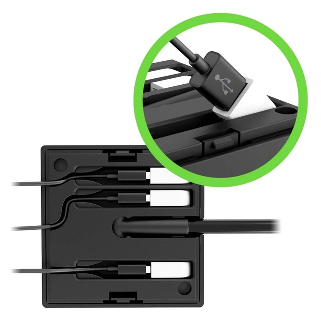 Alt view image 3 of 6 - Power Strip Surge Protector - 4 Multiple Outlets & 4 USB Charger Ports, Cube Outlet Extender for MacBook, iPhone 11/12 Pro Max, Galaxy S20+/Note 20 Ultra, Home, Office, Travel & Desktop - Black