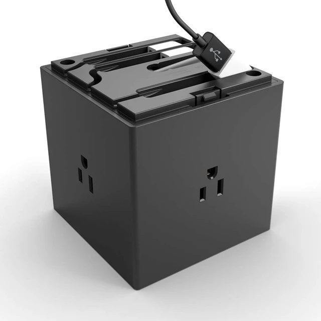 Alt view image 2 of 6 - Power Strip Surge Protector - 4 Multiple Outlets & 4 USB Charger Ports, Cube Outlet Extender for MacBook, iPhone 11/12 Pro Max, Galaxy S20+/Note 20 Ultra, Home, Office, Travel & Desktop - Black