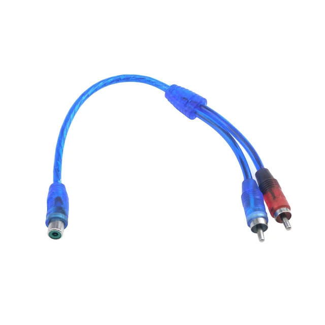 Alt view image 7 of 7 - 1 Female to 2 Male RCA Y Splitter Cable Car Audio Adapter Wire Pack of 10 11.8" Anti-Interference Converter Cord,Color-Coded Red & Blue RCA Connectors