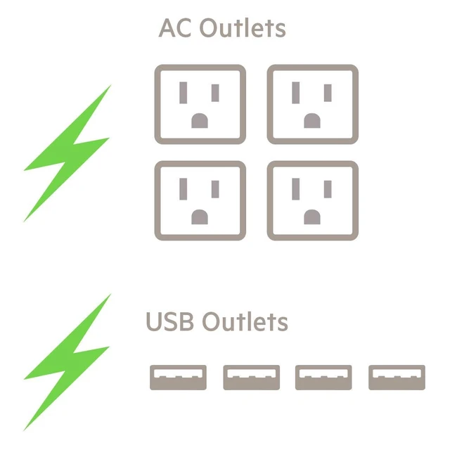 Alt view image 5 of 6 - Power Strip Surge Protector - 4 Multiple Outlets & 4 USB Charger Ports, Cube Outlet Extender for MacBook, iPhone 11/12 Pro Max, Galaxy S20+/Note 20 Ultra, Home, Office, Travel & Desktop - Black