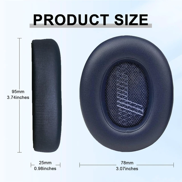 Alt view image 2 of 7 - Replacement Ear Pads for JBL E65 (E65BT E65BTNC)/Live 650 (650NC 650BTNC)/Live 660 (660NC 660BTNC)/Duet NC Over-Ear Headphones, Headset Ear Cushions, Headset Earpads, Ear Cups Cover (Blue(W))