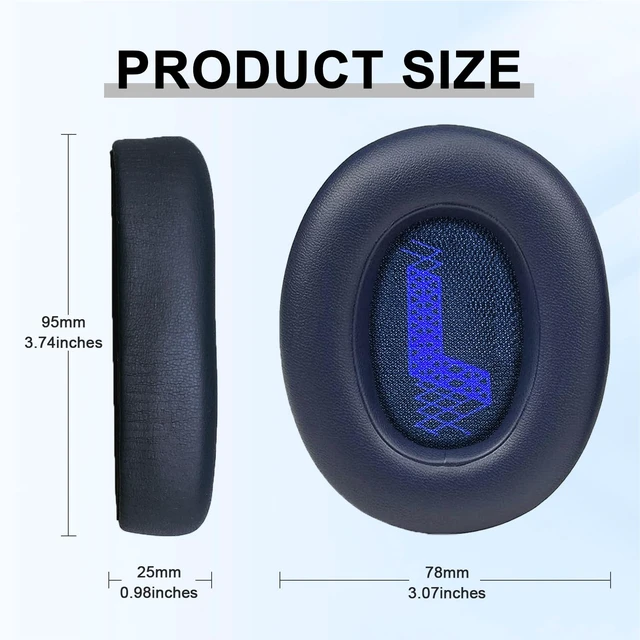 Alt view image 2 of 7 - Replacement Ear Pads for JBL E65 (E65BT E65BTNC)/Live 650 (650NC 650BTNC)/Live 660 (660NC 660BTNC)/Duet NC Over-Ear Headphones, Headset Ear Cushions, Headset Earpads, Ear Cups Cover-Blue
