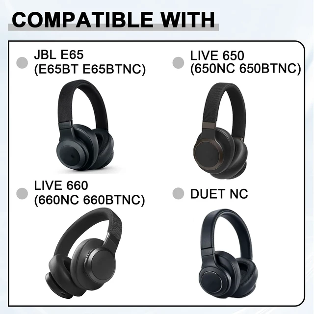 Alt view image 3 of 7 - Replacement Ear Pads for JBL E65 (E65BT E65BTNC)/Live 650 (650NC 650BTNC)/Live 660 (660NC 660BTNC)/Duet NC Over-Ear Headphones, Headset Ear Cushions, Headset Earpads, Ear Cups Cover (Blue(W))