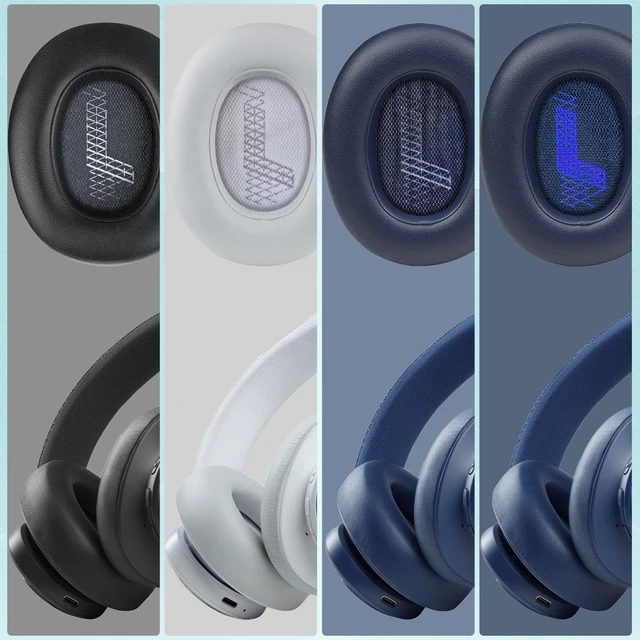 Alt view image 7 of 7 - Replacement Ear Pads for JBL E65 (E65BT E65BTNC)/Live 650 (650NC 650BTNC)/Live 660 (660NC 660BTNC)/Duet NC Over-Ear Headphones, Headset Ear Cushions, Headset Earpads, Ear Cups Cover (Blue(W))