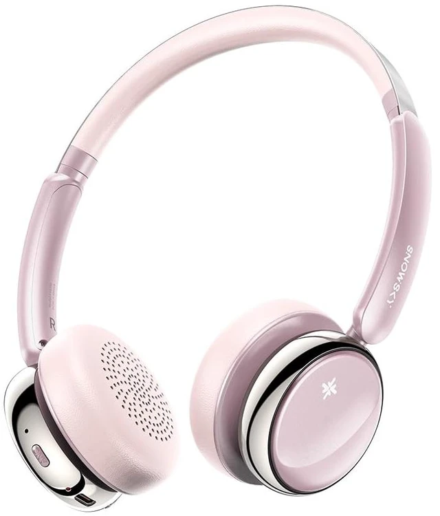 Main image of Anytime Active Noise Cancelling Bluetooth 5.4 Retro Headphones, 58H Playtime, with Microphone,Light Weight Earphones Comfort Headsets for Travel,Home (Pink)