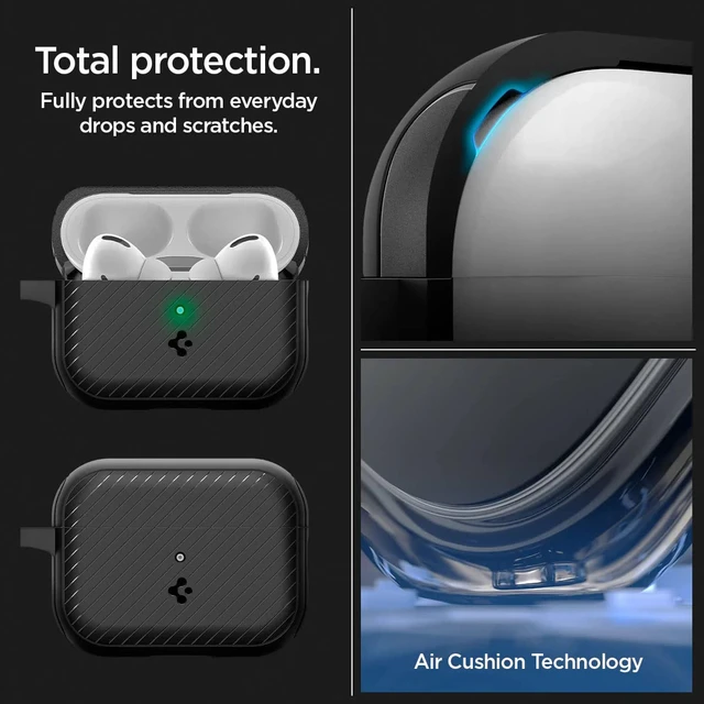 Alt view image 5 of 7 - Mag Armor MagFit Designed for AirPods Pro 2 Case (2022/2023) MagSafe Charging Compatible, Magnets Embedded, Dual Layer Protection - Matte Black