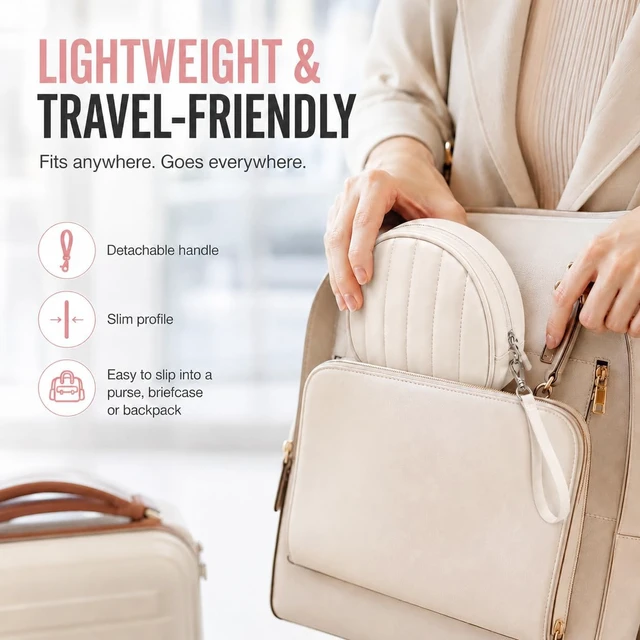 Alt view image 7 of 7 - Soft-Touch Headphone Case for Sony, for JBL and for BERIBES-White Silky Microfiber and Thick Padded Divider Cushion Foldable Headsets; Cable Pocket Keeps Chargers Organized,Case Only