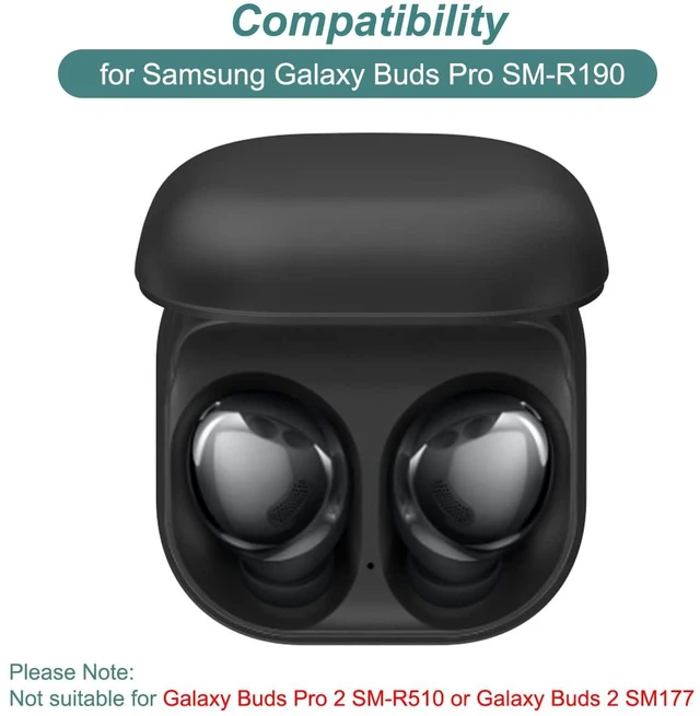 Alt view image 2 of 6 - Charging Case for Samsung Galaxy Buds Pro (R190) Earbuds Replacement Portable Charger Case Dock Station for Galaxy Buds Pro SM-R190 (Black)