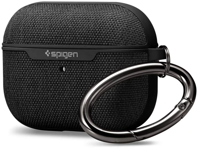 Main image of Urban Fit Designed for AirPods Pro Case (2019) Premium Nylon Fabric, Carabiner Included, Wireless Charging Compatible, Black